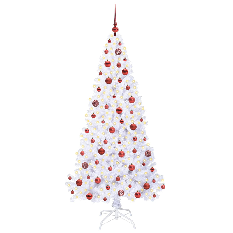 Chargez l'image dans la visionneuse de la galerie, Vidaxl kunstkerstboom met 300 led wit 180 cm pvc en staal
