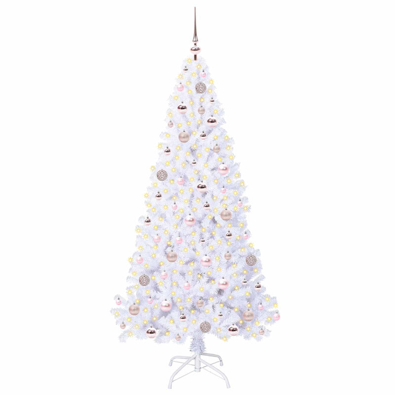 Chargez l'image dans la visionneuse de la galerie, Vidaxl kunstkerstboom met 300 led wit 180 cm pvc en staal
