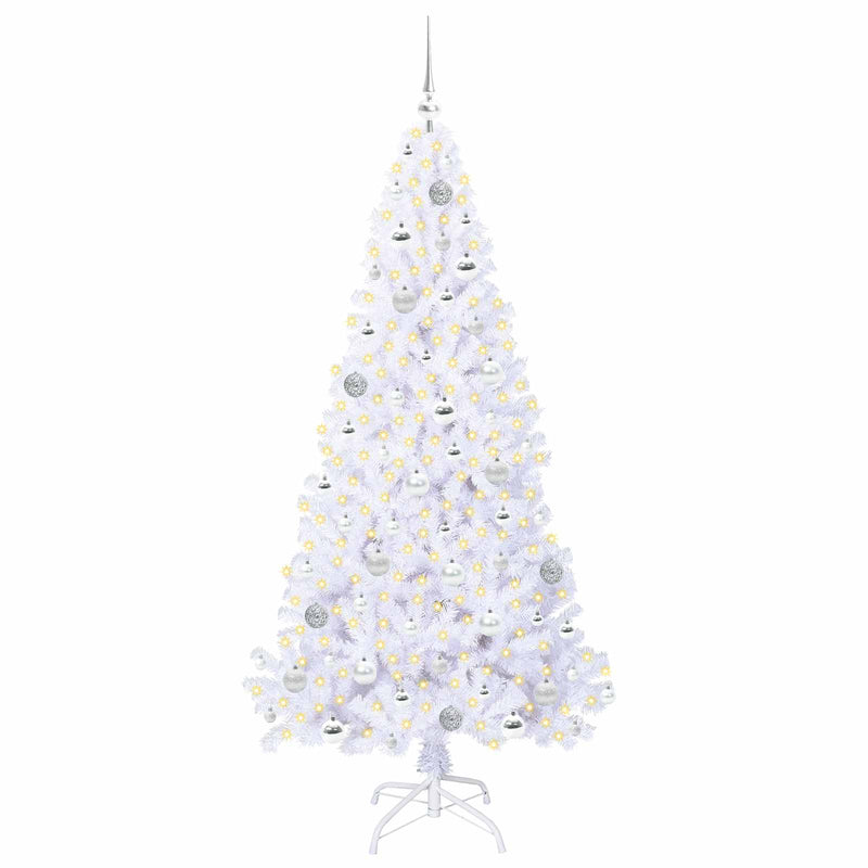 Afbeelding laden in galerijviewer, Vidaxl kunstkerstboom met 300 led wit 180 cm pvc en staal
