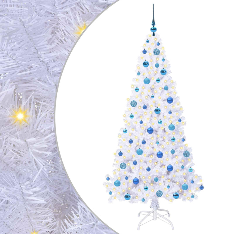 ギャラリービューアに画像をロードする, Vidaxl kunstkerstboom met 300 led wit 180 cm pvc en staal
