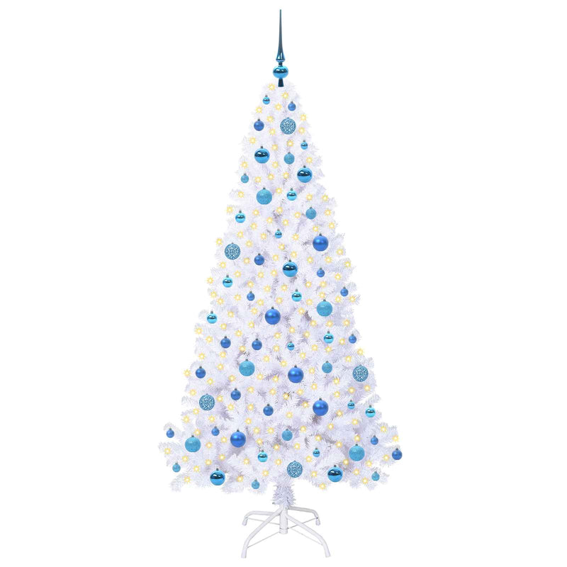 ギャラリービューアに画像をロードする, Vidaxl kunstkerstboom met 300 led wit 180 cm pvc en staal
