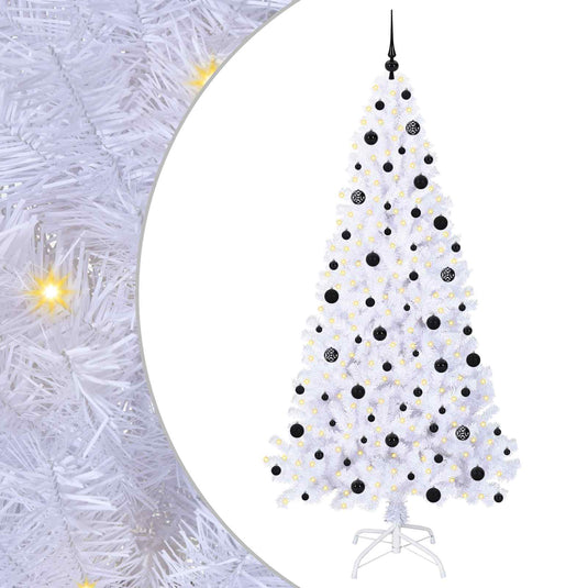 Vidaxl kunstkerstboom met 300 led wit 210 cm pvc en staal