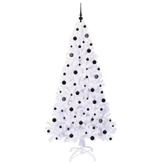 Vidaxl kunstkerstboom met 300 led wit 210 cm pvc en staal