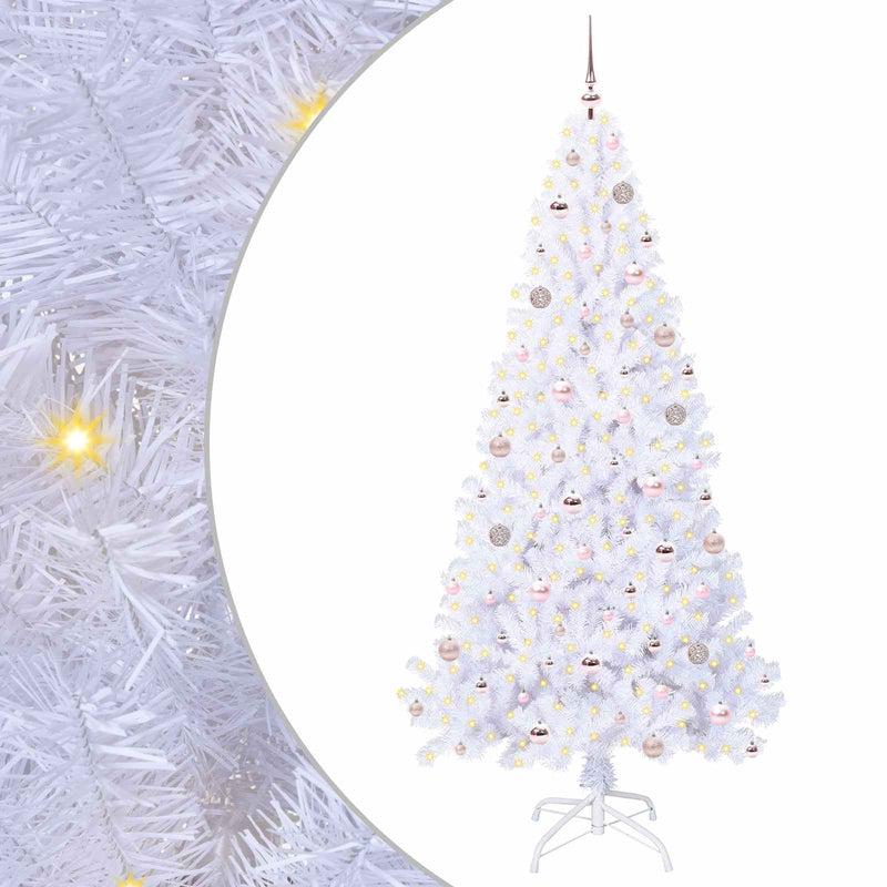 Chargez l'image dans la visionneuse de la galerie, Vidaxl kunstkerstboom met 300 led wit 210 cm pvc en staal
