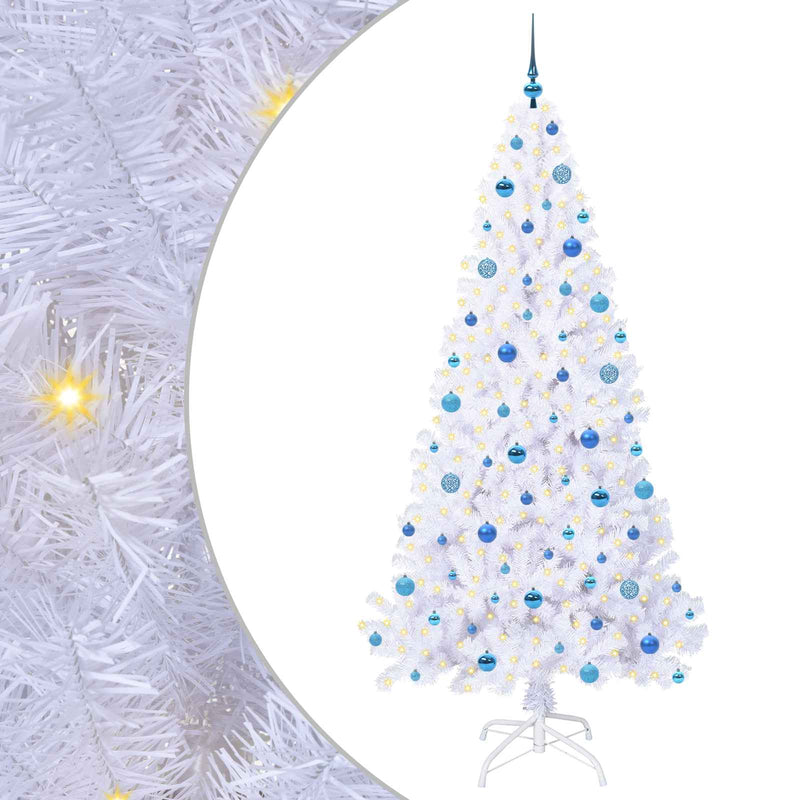 Chargez l'image dans la visionneuse de la galerie, Vidaxl kunstkerstboom met 300 led wit 210 cm pvc en staal
