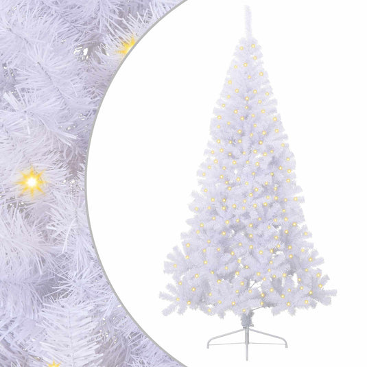 Vidaxl kunstkerstboom met 300 led wit 240 cm pvc en staal