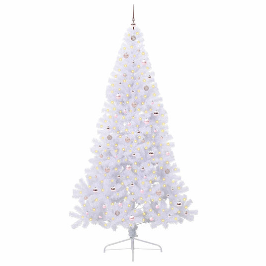 Vidaxl kunstkerstboom met 300 led wit 240 cm pvc en staal