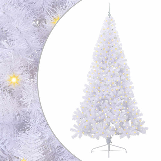 Vidaxl kunstkerstboom met 300 led wit 240 cm pvc en staal
