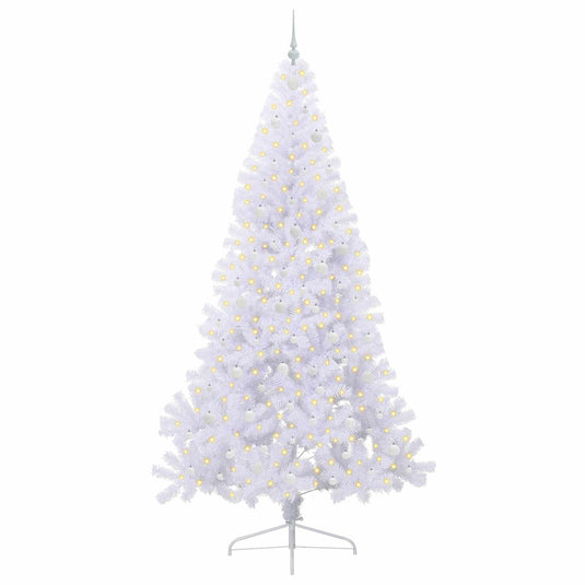 Vidaxl kunstkerstboom met 300 led wit 240 cm pvc en staal