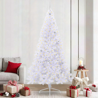 Vidaxl kunstkerstboom met 300 led wit 240 cm pvc en staal