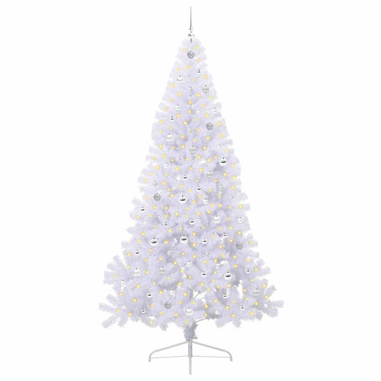 Vidaxl kunstkerstboom met 300 led wit 240 cm pvc en staal