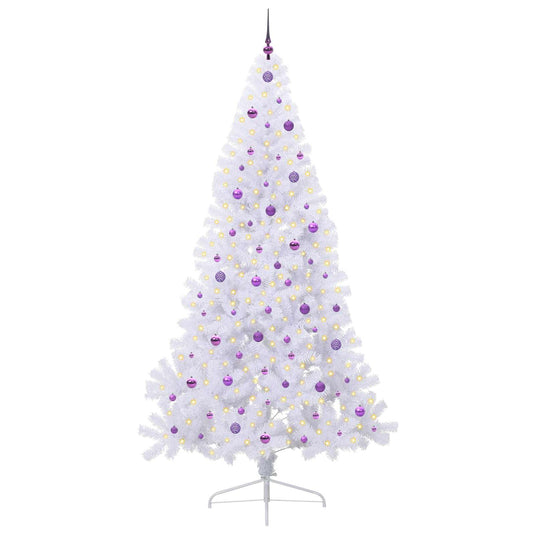 Vidaxl kunstkerstboom met 300 led wit 240 cm pvc en staal