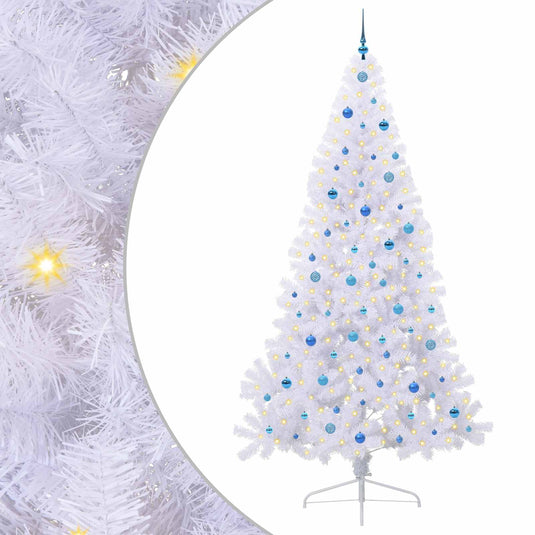 Vidaxl kunstkerstboom met 300 led wit 240 cm pvc en staal