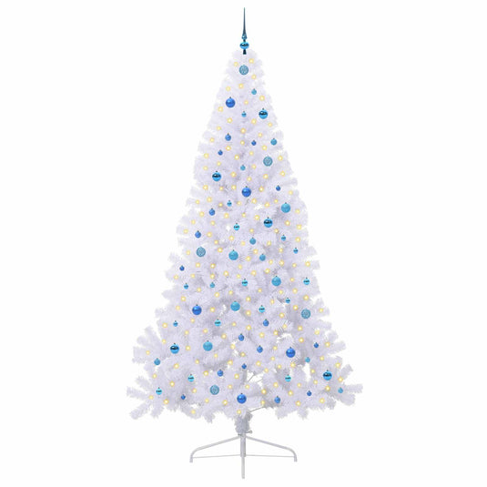 Vidaxl kunstkerstboom met 300 led wit 240 cm pvc en staal