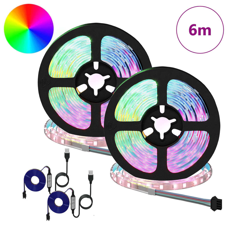 ギャラリービューアに画像をロードする, Vidaxl led-strip 2 pcs zwart en transparant 3000 mm koper en kunststof
