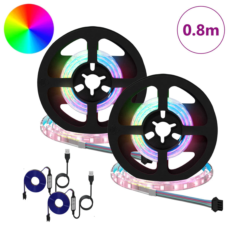 ギャラリービューアに画像をロードする, Vidaxl led-strip 2 pcs zwart en transparant 400 mm koper en kunststof
