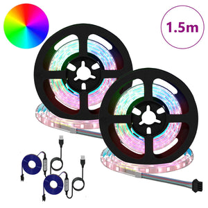 Vidaxl led-strip 2 pcs zwart en transparant 750 mm koper en kunststof