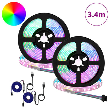 Vidaxl led-strip 2 pcs zwart en transparant 1700 mm koper en kunststof