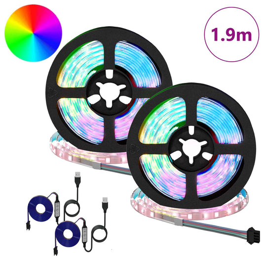 Vidaxl led-strip 2 pcs zwart en transparant 950 mm koper en kunststof