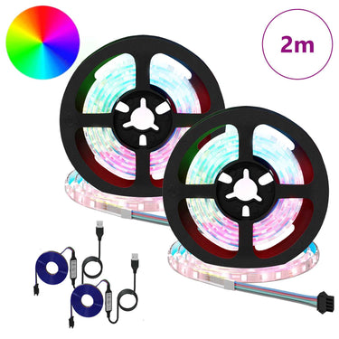 Vidaxl led-strip 2 pcs zwart en transparant 1000 mm koper en kunststof