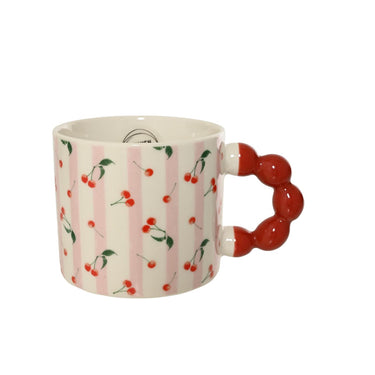 Decoris mok kersen porselein 13,8x9,1x8cm 340ml