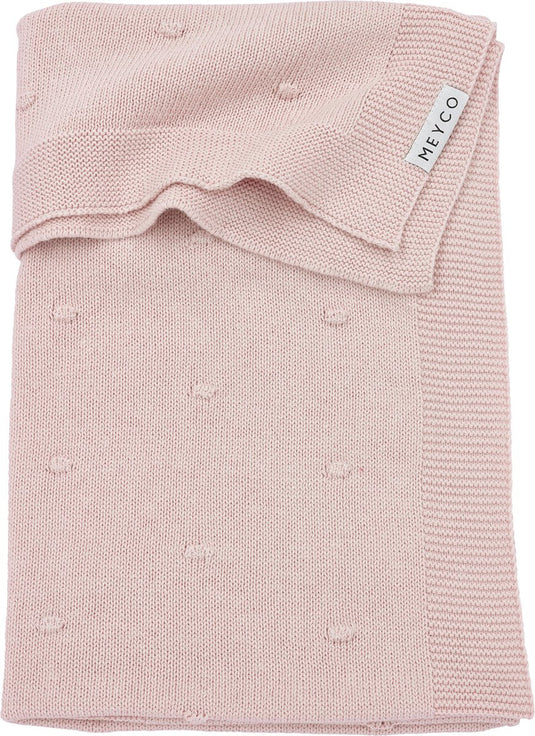 Meyco baby mini knots wiegdeken - soft pink - 75x100cm - 1.0 tog