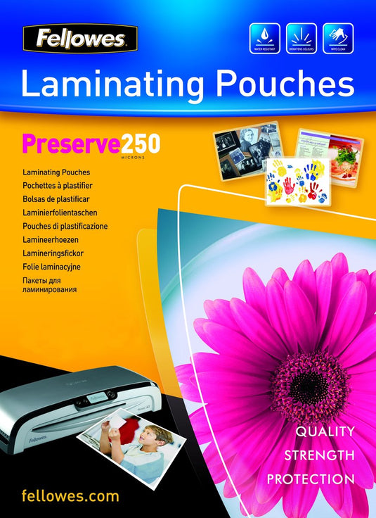 Fellowes lamineerhoezen a4 250 micron glanzend 100 stuks