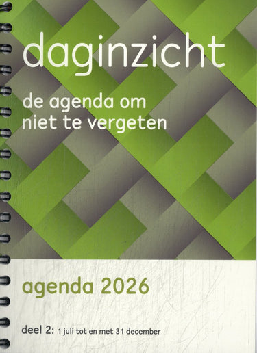 Daginzicht agenda 2026 deel 2 (juli–december) – 1 dag per pagina, prikkelarm overzichtelijk (nah dementie)
