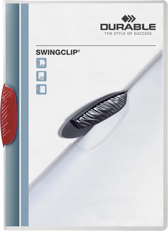 Durable klemmap swingclip, a4, pp, met clip, rood