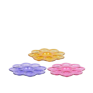 Decoris bord bloem glas 3 assorti ã˜20,7xh2cm