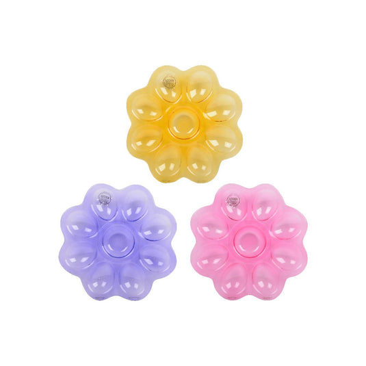 Decoris bord bloem glas 3 assorti ø20,7xh2cm