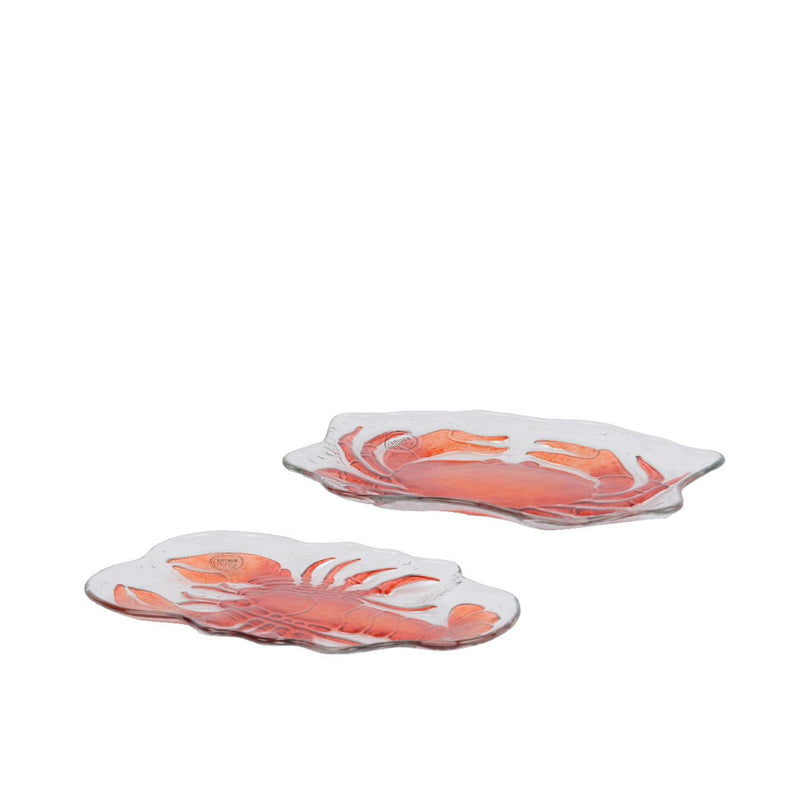 Laden Sie das Bild in Galerie -Viewer, Decoris bord zeedier glas 17,5x26,5x2,5cm 2 assorti
