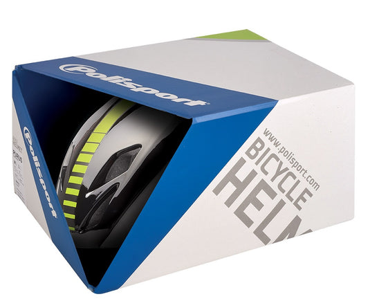 Polisport helm Aero Road mat wit glans zwart geel M 55-58cm