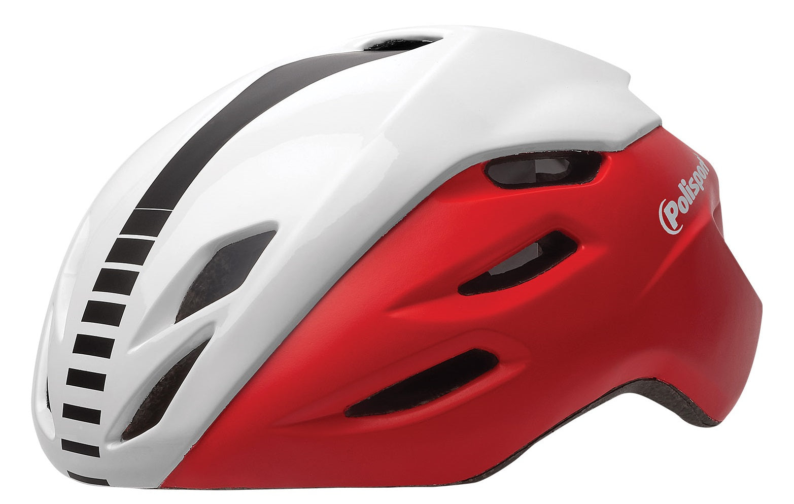 Fietshelm Polisport Aero-R Medium 55-58 cm - mat rood wit glanzend zwart