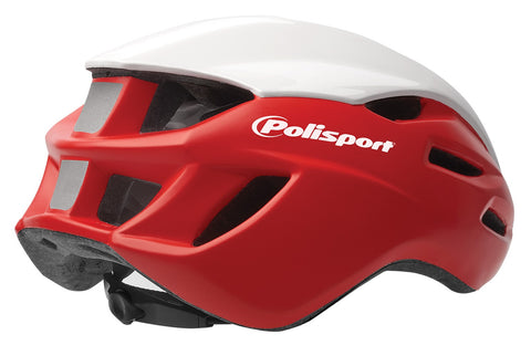 Fietshelm Polisport Aero-R Medium 55-58 cm - mat rood wit glanzend zwart