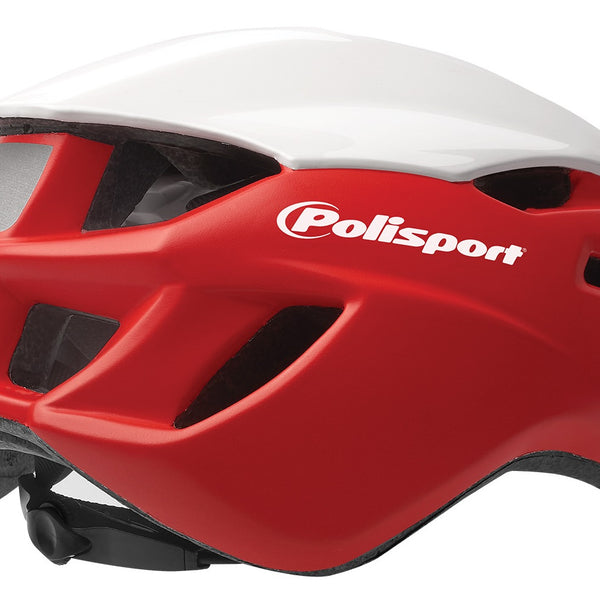 Fietshelm Polisport Aero-R Medium 55-58 cm - mat rood wit glanzend zwart