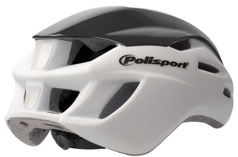 Load image into Gallery viewer, Polisport helm Aero Road mat wit glans zwart geel L 58-61cm
