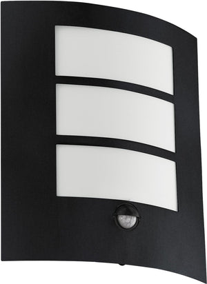 Eglo city wandlamp buiten - bewegingssensor - e27 - 26 cm - zwart wit