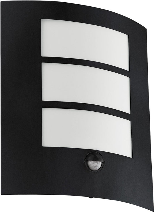 Eglo city wandlamp buiten - bewegingssensor - e27 - 26 cm - zwart wit