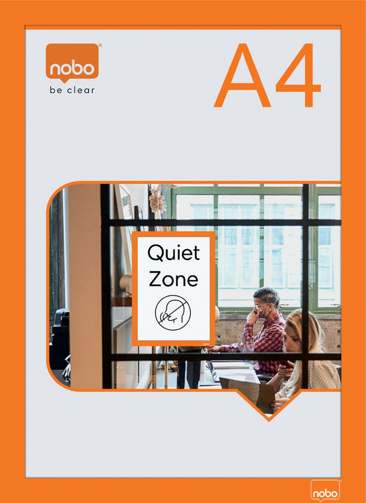 Nobo zelfklevend magnetisch kader - a4 - set van 2 stuks - oranje