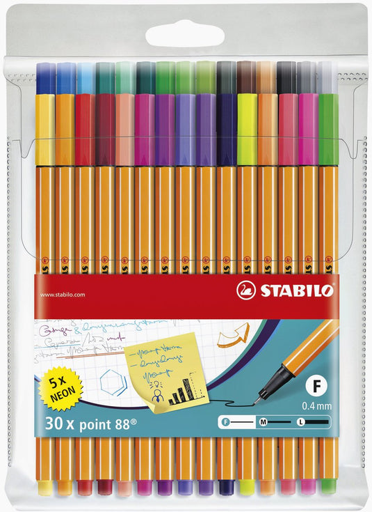 Stabilo point 88 fineliners in etui - 30dlg.