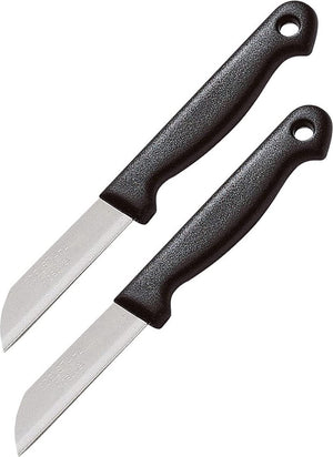 Westmark set van 2 schilmesjes, met recht lemmet, lemmetlengte: elk 6,5 cm, roestvrij staal kunststof, techno, zilver zwart, 13512280