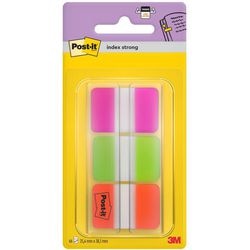 Index strong 686-pgo post-it herkleefbaar dik 25x38mm assorti neon 66 vel