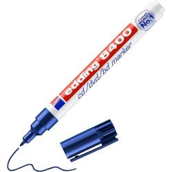 Cd-marker edding 8400 4-8400 003 breed 1mm blauw rond permanent geurloos