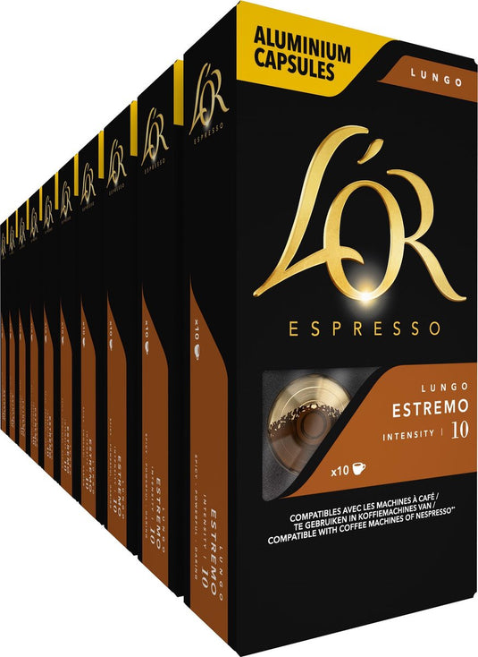 L'or lungo estremo koffiecups - intensiteit 10 12 - 10 x 10 capsules