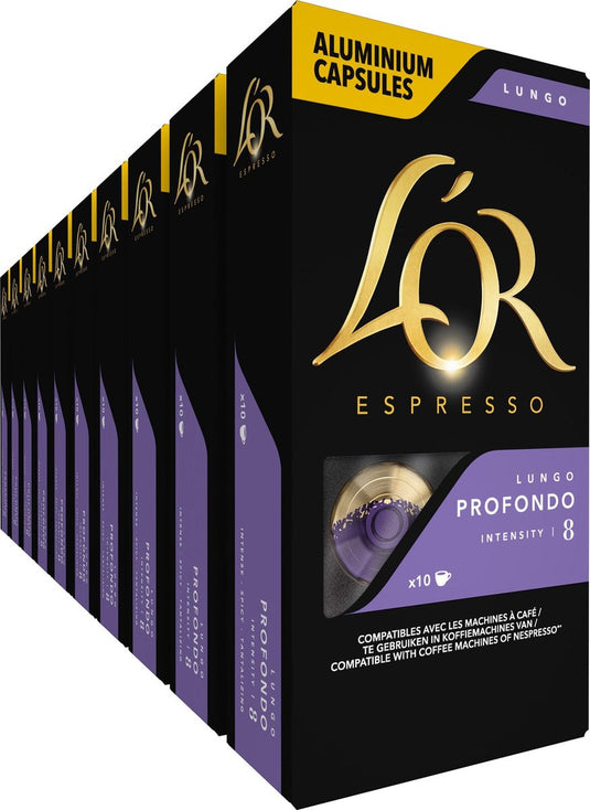 L'or lungo profondo koffiecups - intensiteit 8 12 - 10 x 10 capsules