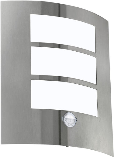 Eglo city wandlamp buiten - e27 - 26 cm - bewegingssensor - rvs
