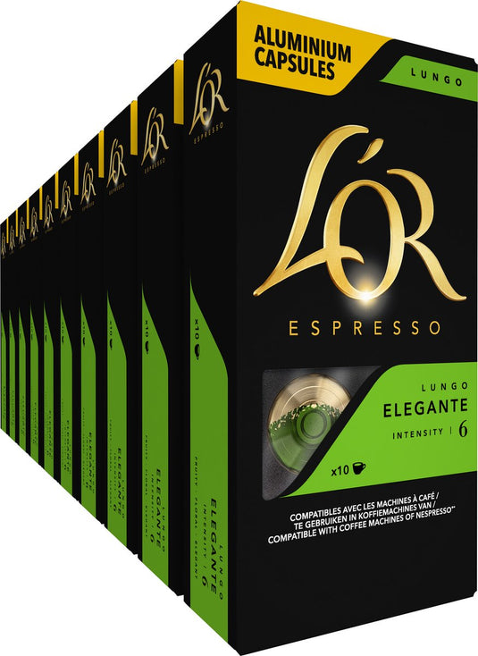 L'or lungo elegante koffiecups - intensiteit 6 12 - 10 x 10 capsules