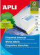 Apli adhesive labels 1281 100 sheets 210 x 297 mm white