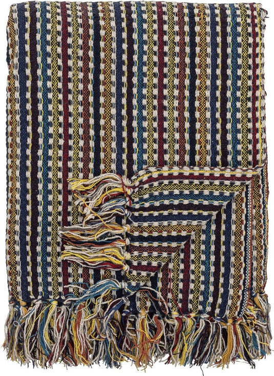 Bloomingville plaid lazzario blauw 160x130cm